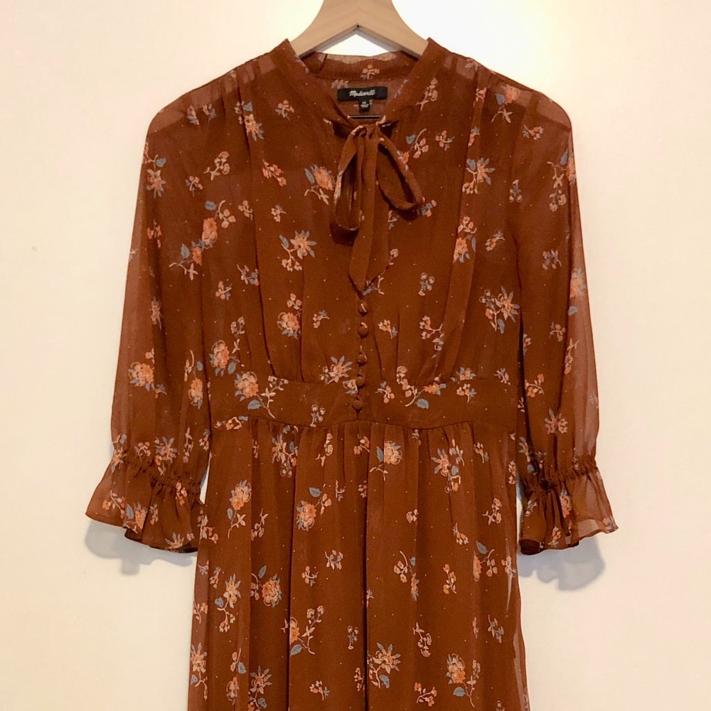 Madewell Floral Print Midi Dress